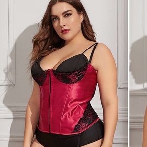 Red Corset with black thong